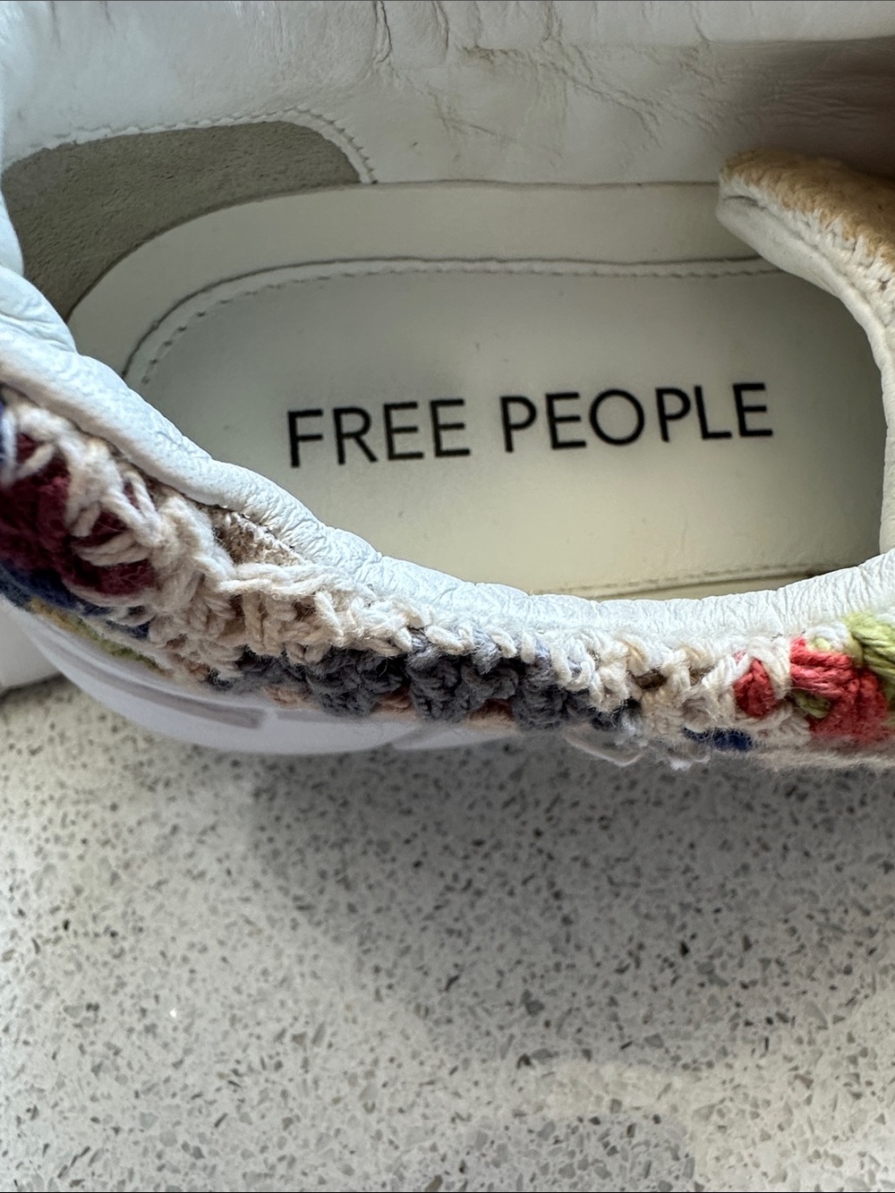 Free People Bohemian  Multicolor Crochet Lace-Up Sneakers - Picture 6 of 8